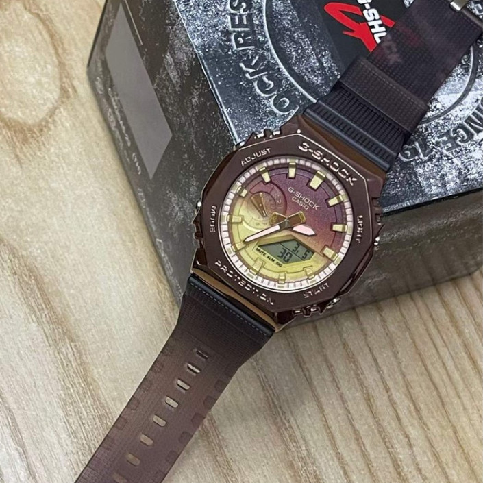 GM-2100B-4A FACE STAINLESS STEEL BEZEL WATCH AUTO LIGHTUNCTION อุปกรณ์เสริมสายนาฬิกา S279