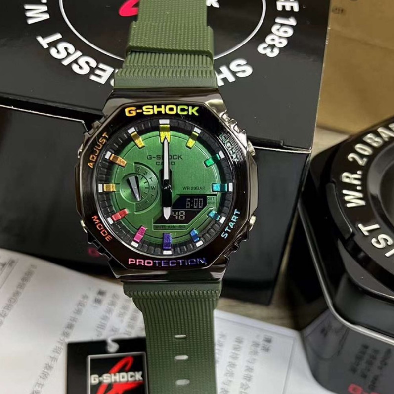 G//shock GM-2100 ชุดสแตนเลสกีฬานาฬิกา GM-B2100BD-1A Gm2100 สแตนเลสเรซิ่นสายนาฬิกา f857