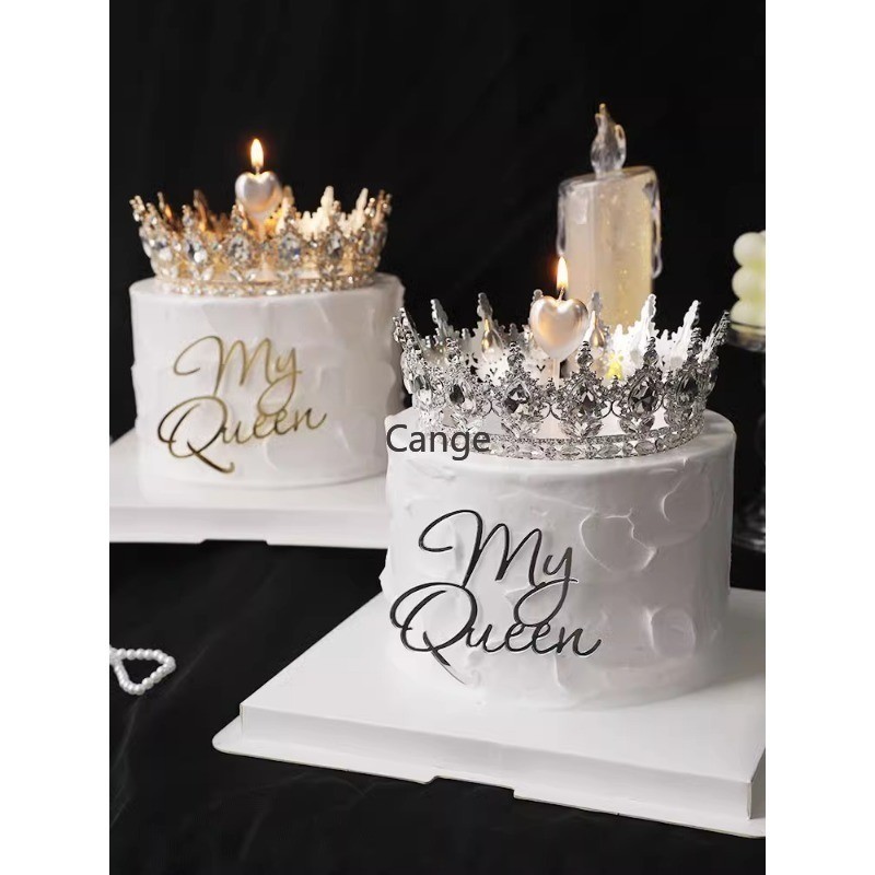 10 ชิ้น Queens เค้กตกแต่งเครื่องประดับอะคริลิค Queens Day Happy Birthday Plugin