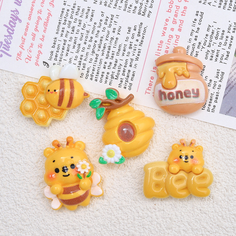 เครื่องประดับ กิ๊บติดผมเรซิ่น ลายการ์ตูนผึ้งน่ารัก แบบสร้างสรรค์ diy