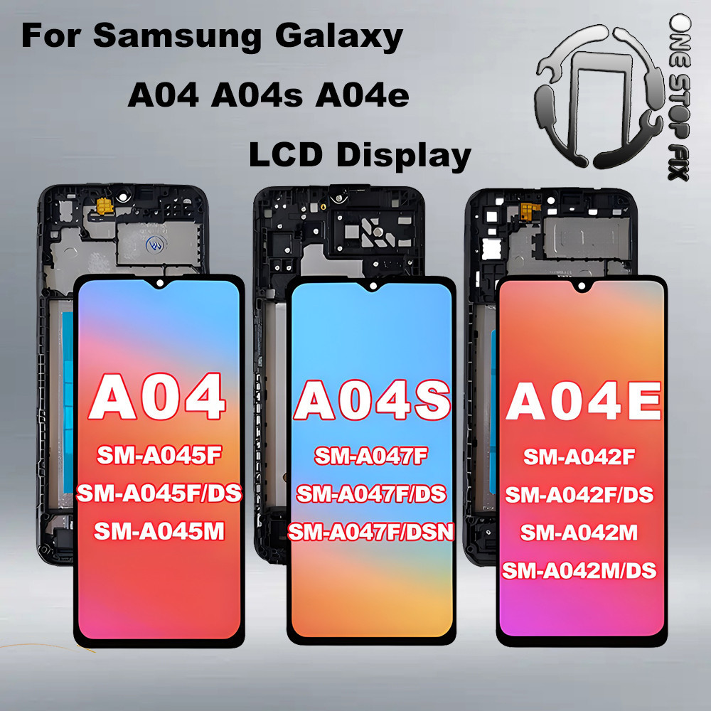 สําหรับ Samsung Galaxy A04 LCD A04s A04e จอแสดงผลหน้าจอสัมผัสอะไหล่สําหรับ Samsung A045 A042 A047 LC