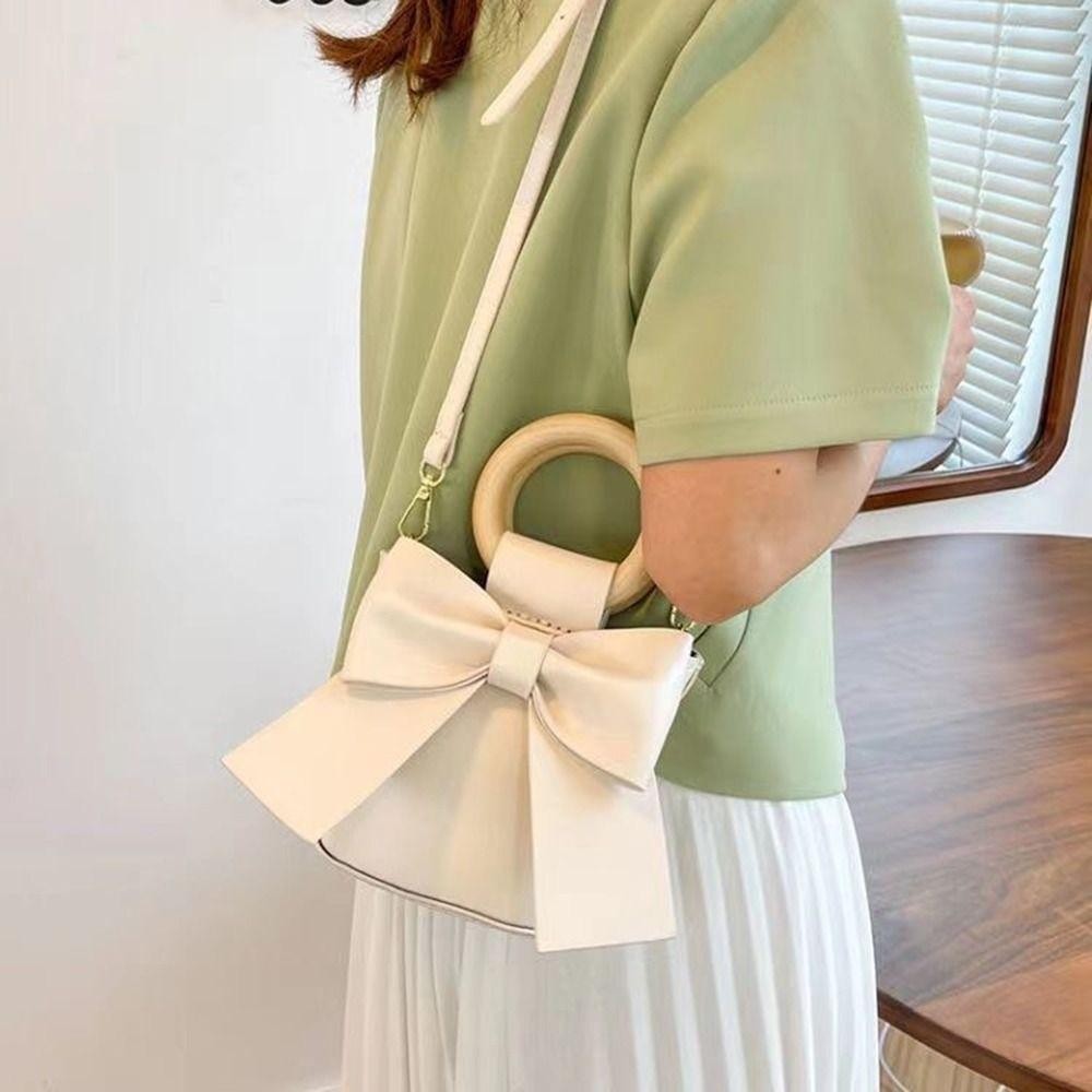 Keepin DIY หนัง Tote กระเป ๋ าทํา Kit,PU หนังสไตล ์ เกาหลีCrossbodyกระเป ๋ าทําวัสดุ,น ่ ารักBowknotคุณภาพสูงHandmadeถักโครเชต ์ กระเป ๋ าทอชุดสาว - รูปที่ 3