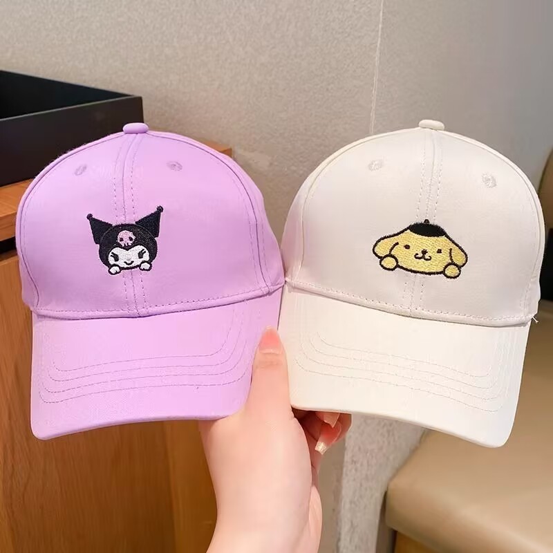 หมวกเบสบอล กันแดด ลายการ์ตูน Sanrio Kuromi Melody Pochacco Hello Kitty สามารถปรับได้ สําหรับเด็ก