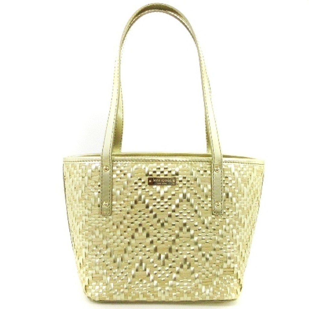 Kate Spade tote bag woven basket bag bag gold beige Direct from Japan Secondhand