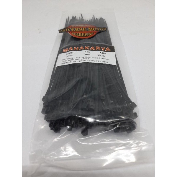 TALI TIES KABEL TIE CABLE TIS 2.5 X 150 MM 15 CM ISI 100PCS HITAM