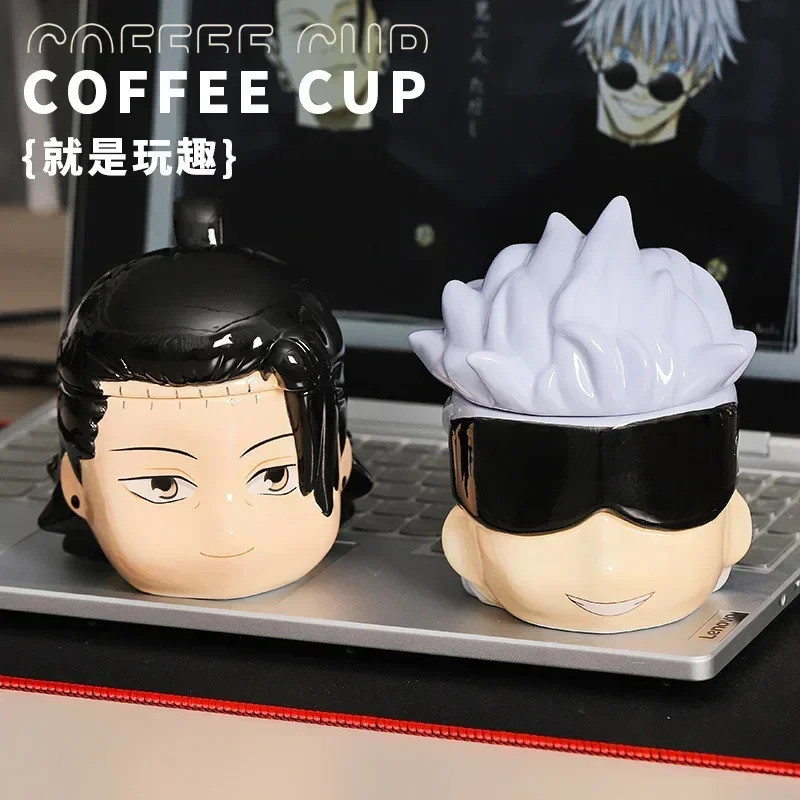 Jujutsu Kaisen อะนิเมะอุปกรณ์ต่อพ่วงถ้วยกาแฟ Satoru Gojo ถ้วยเซรามิค Eto Suguru แก้วนมถ้วยน้ําตกแต่งโต๊ะของขวัญคริสต์มาส
