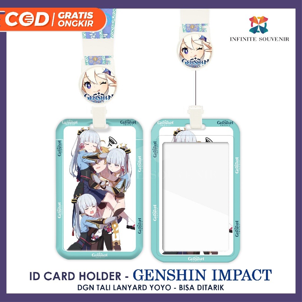 (N017) ID Card Holder Yoyo Strap Genshin Impact / Nametag Yoyo / Card Holder Yoyo / Card Holder Retr
