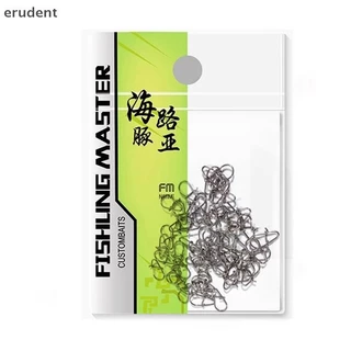 Erudent 100 ชิ้นคลิปตกปลา Fast Crankbait Snaps ตัวเชื่อมต่อตกปลาน้ําเค็มล็อคล่อสแตนเลสใหม่