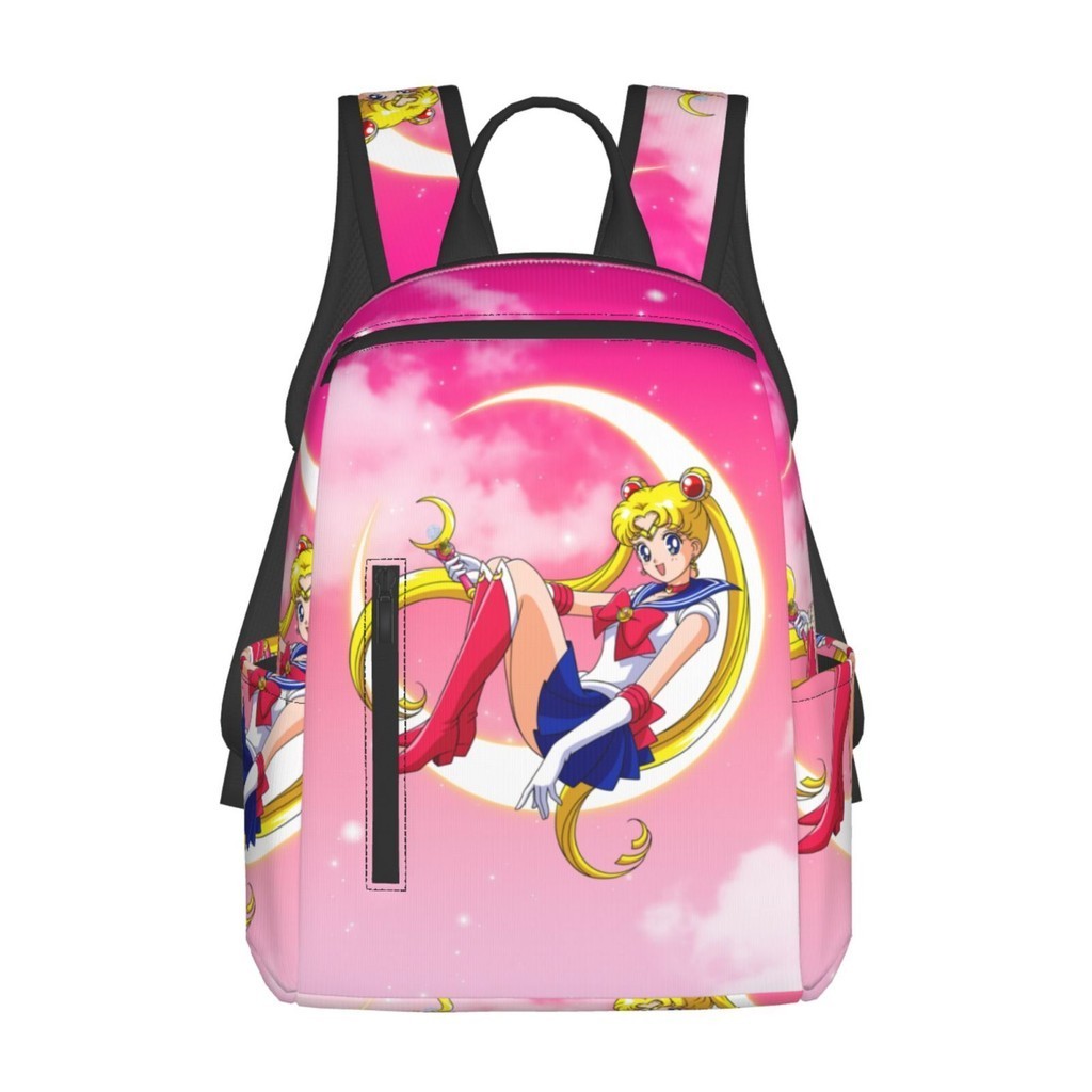 Sailor Moon 2 กระเป๋าเป้สะพายหลัง น้ําหนักเบา 14.7 นิ้ว เหมาะกับการพกพาเดินทาง เดินป่า แล็ปท็อป สําหรับผู้ชาย และผู้หญิง