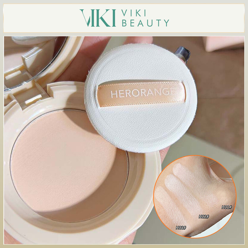 HERORANGE แป้งพัฟ แป้งพับ แป้งผสมรองพื้น แป้งพัฟกันน้ำ แต่งหน้าติดทนนาน กันน้ำ และเหงื่อทนยาวนาน Compacts Powders