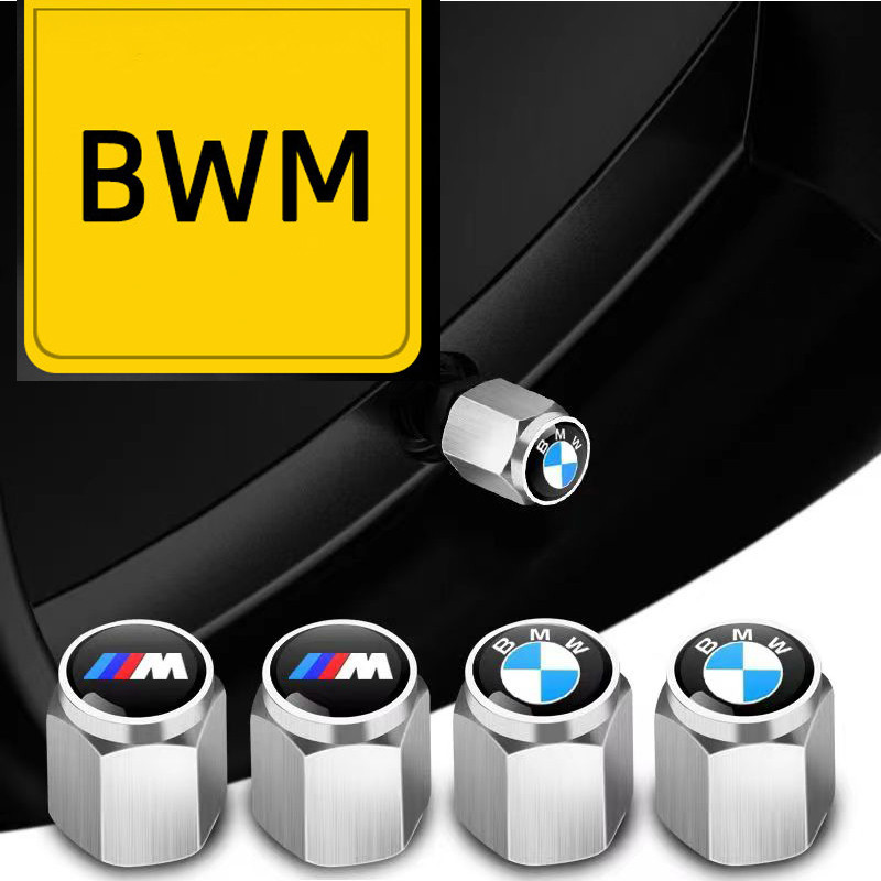 【โลโก้ BMW】4ชิ้น สำหรับ BMW M ฝาปิดจุกลมยางรถยนต์ โลหะ จุกลมยางรถยนต์ จุกปิดลมยางรถยนต์ จุกลมมอเตอร์
