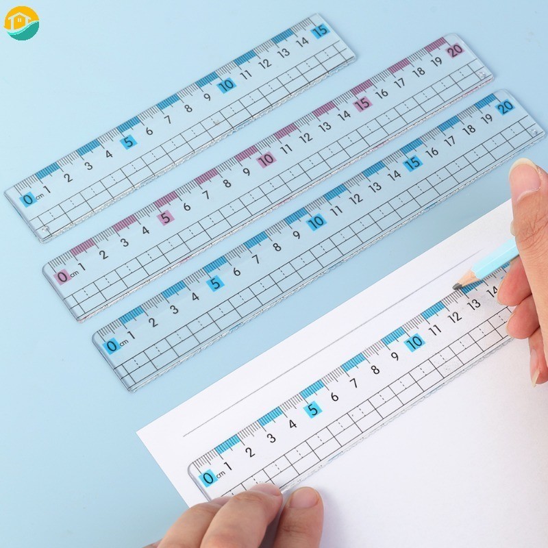 ไม้บรรทัดพลาสติกใส ป้องกันสายตาสั้น แบบพกพา ยาว 15 ซม. 20 ซม. สําหรับนักเรียน สํานักงาน โรงเรียน
