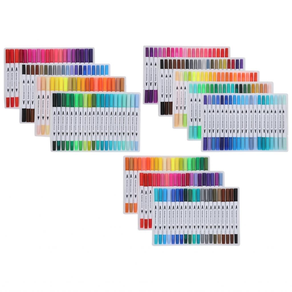 Colors Markers  Dual Brush Fine Liner Painting Watercolor 0.5 MM Nib Soft Tip for Professional Adult