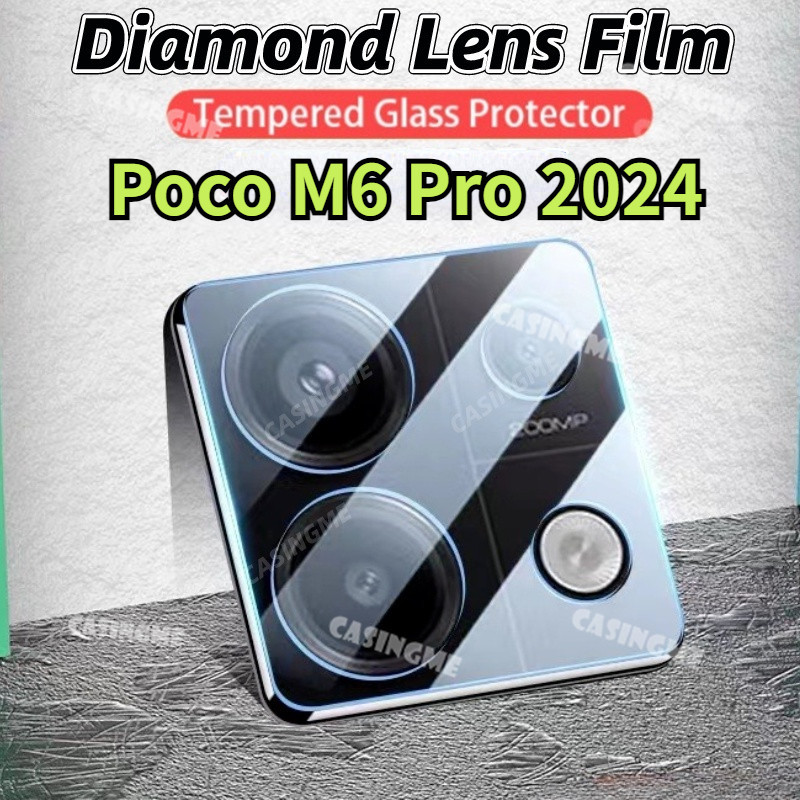 ฟิล์มกระจกนิรภัยกันรอยเลนส์กล้อง 3D แบบใส สําหรับ Poco M6 Pro 2024 Poco M6Pro M6 PocoM6 Pro PocoM6Pr