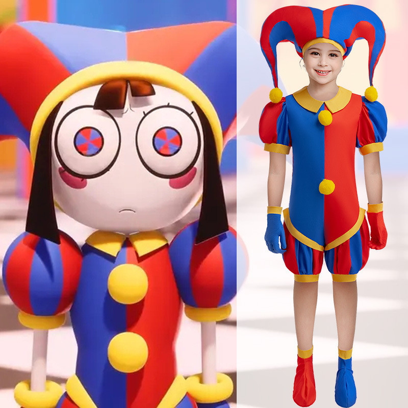 🇹🇭 ชุดฮาโลวีน ชุดคอสเพลย์ The Amazing Digital Circus Pomni cosplay Costume คอสเพลย์ ชุดแฟนซี ชุดตลกๆ ชุดการ์ตูน