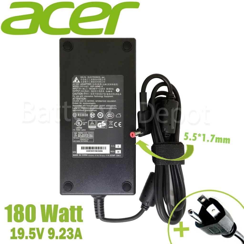 สายชาร์จโน๊ตบุ๊ค Acer Adapter ของแท้ Aspire Z3771/Predator Helios 300 PH315-51,G3-571 / Nitro 5 AN515-45, AN515-57