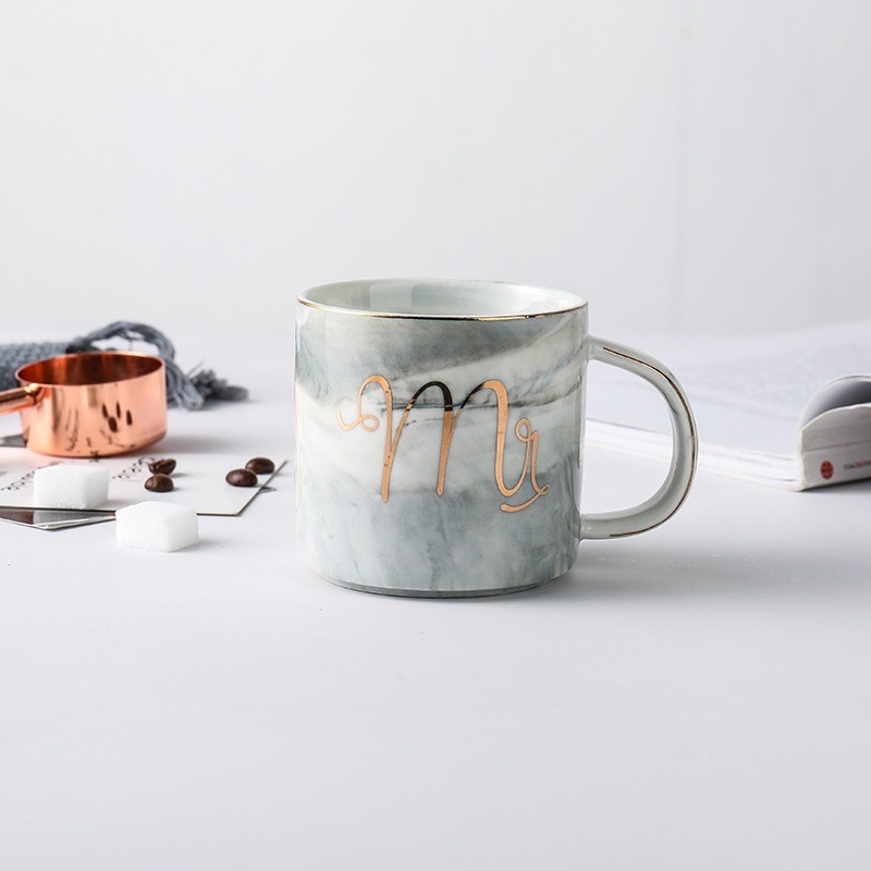 HOME818 ชุดถ้วยกาแฟเซรามิค แก้วกาแฟ ลายหินอ่อน มีให้เลือก2สี NO.S81