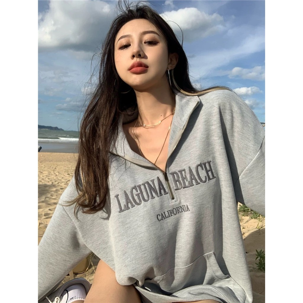 ส่งไวจากไทย SELLDA M-2XL เสื้อสเวตเตอร์ งานปัก แขนยาว เกาหลี โอเวอร์ไซส์ ผู้หญิง สเวตเตอร์