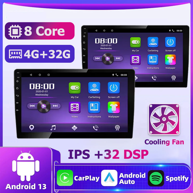 (ระบบทําความเย็น) จอแอนดรอย Android 13 Octa-Core 4G+32G จอ 2din 9/10 นิ้ว วิทยุ DSP WIFI จอ android