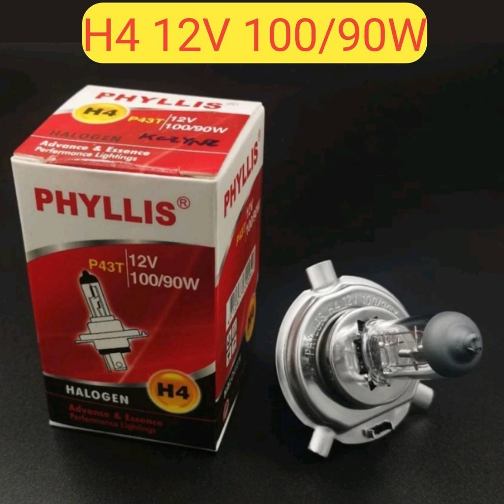 12v H4 100/90w 3ขา หลอดไฟหน้ารถยนต์ แสงเดิมรถ