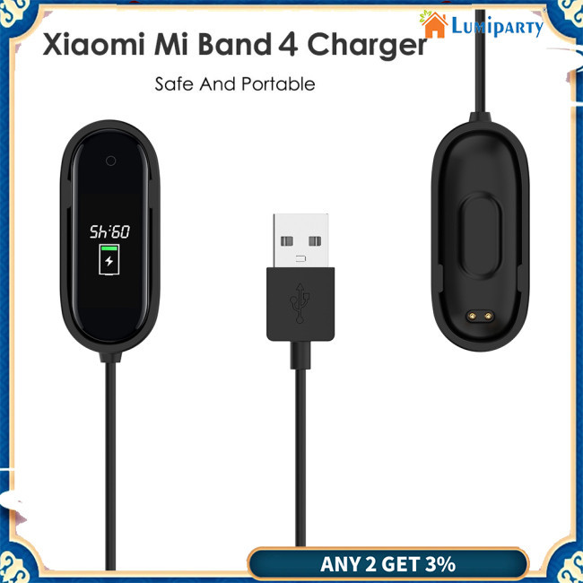 Lumiparty สายชาร์จ USB สําหรับ Xiaomi Mi Band 4 สายรัดข้อมืออัจฉริยะ สําหรับ Xiaomi MiBand 4