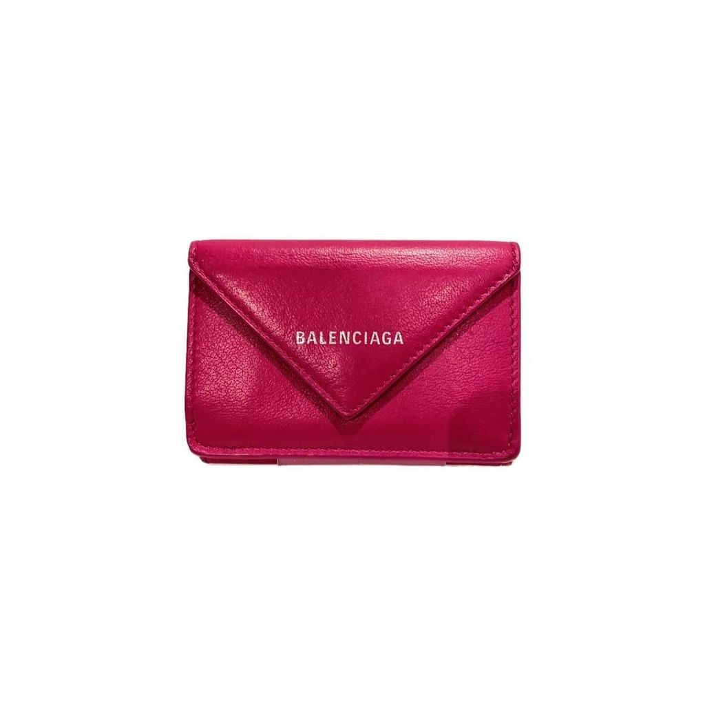 Balenciaga กระเป๋าสตางค์หนัง พับได้ สีชมพู ส่งตรงจากญี่ปุ่น มือสอง
