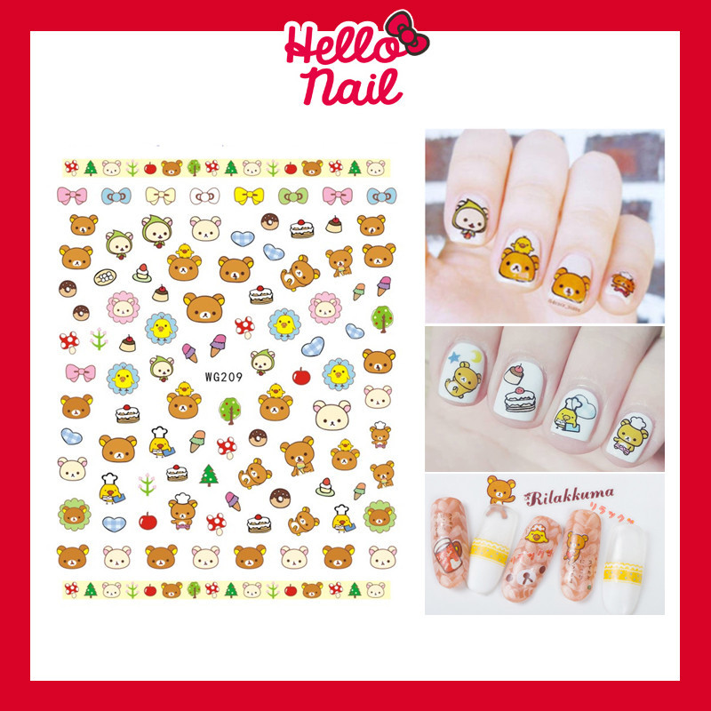 สติ๊กเกอร์ติดเล็บ 3D Rilakkuma รีลัคคุมะ สติ๊กเกอร์แต่งเล็บ Sticker สติ๊กเกอร์ น่ารัก อุปกรณ์ตกแต่งเล็บ