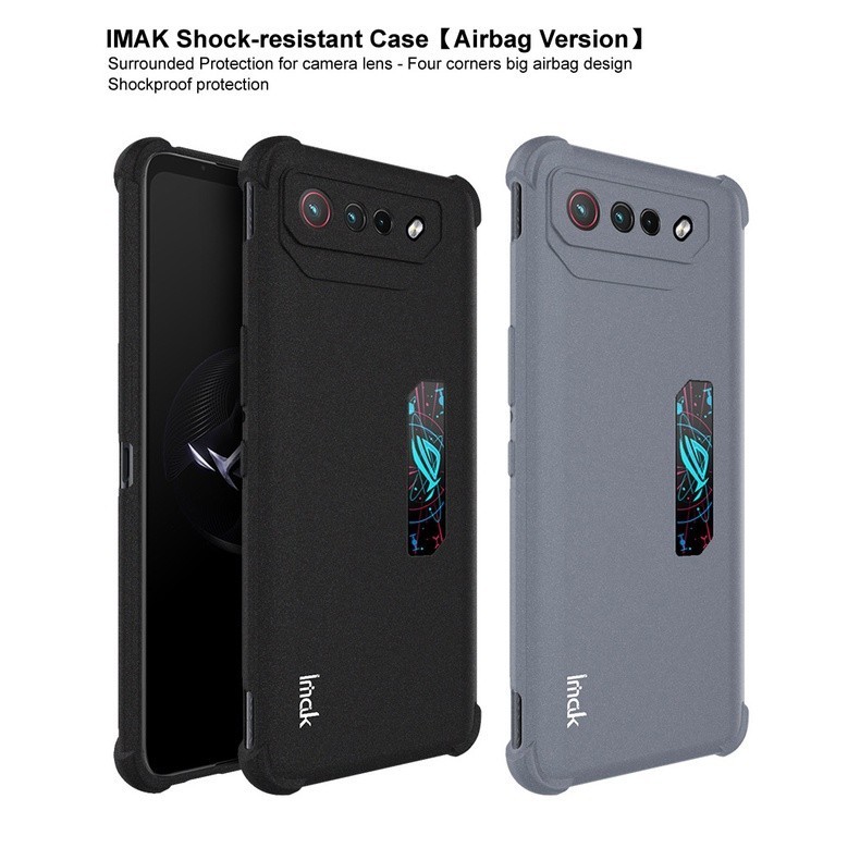 Original Imak ASUS ROG Phone 7 Pro 5G เคส TPU แบบนุ่มกันกระแทก Rog7 Matte สีดําซิลิโคนฝาหลัง