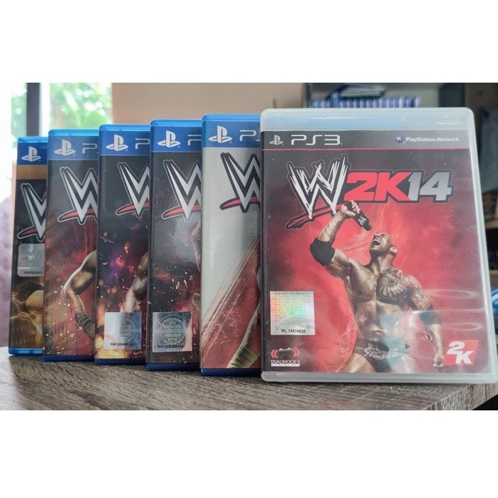 PS4,PS3 แผ่นสะสม WWE 2K14,2K15,2K16,2K17,2K18,2K19  รวม 6 แผ่นCollection USED MINT แผ่นแท้ 100% PS เ