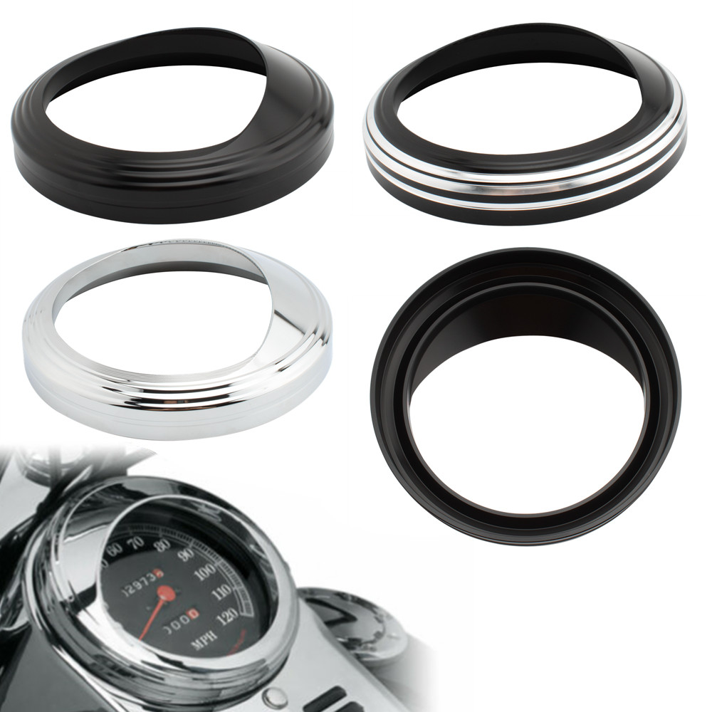 112 Chrome 5" Speedometer Speedo Trim แหวน Visors สําหรับ Harley Heritage Softail Road King Fat Boy 