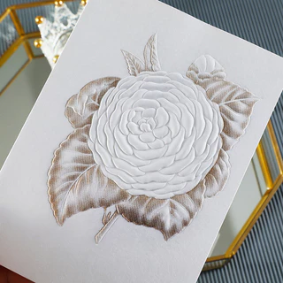 การ์ดอวยพรวันเกิด ลายดอกลิลลี่ 3D สไตล์มินิมอล