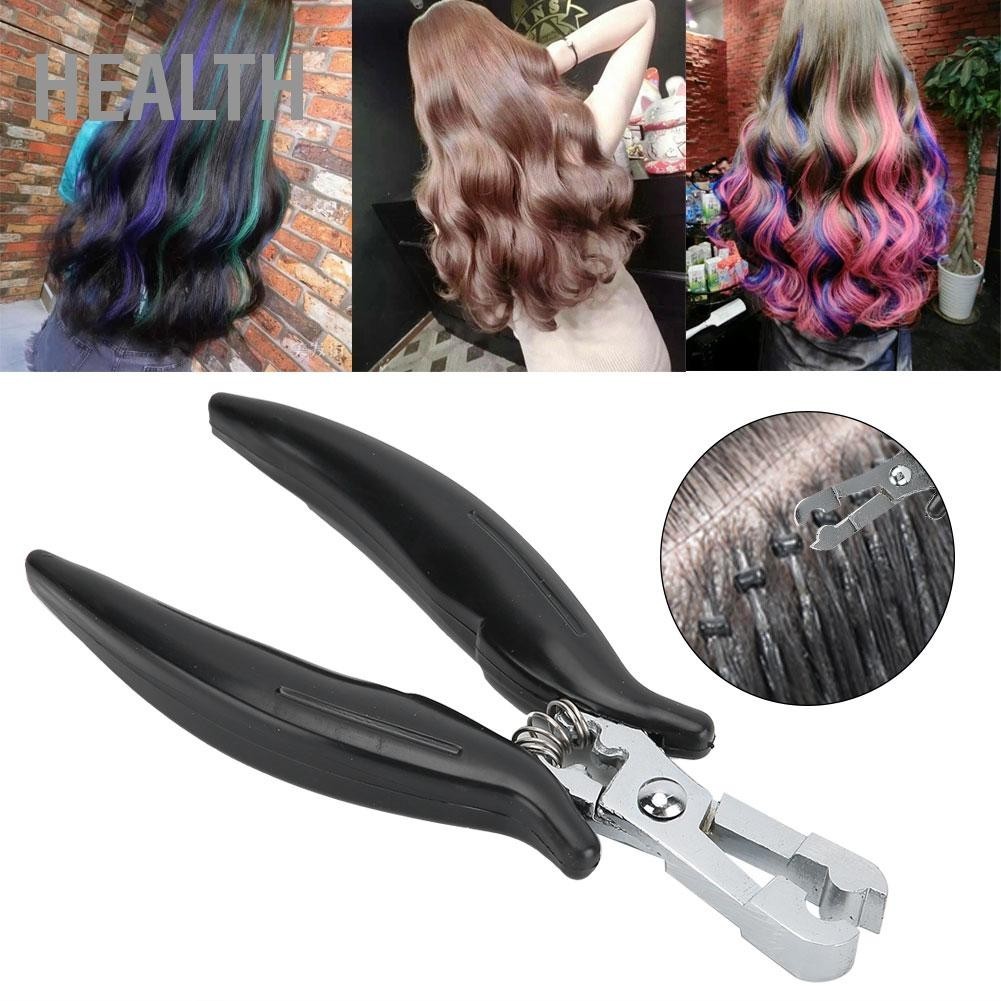 Health Hair EXTENSION คีมสแตนเลส Non-SLIP Handle วิกผมเครื่องมือ