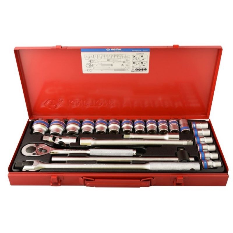 KINGTONY​ 4026MR​ บ๊อกชุด​ รู​ 1/2" 24​ ตัวชุด​ 12เหลี่ยม​ ชุดบ๊อก​12เหลี่ยม​ บ๊อกชุด​12เหลี่ยม​ รู1