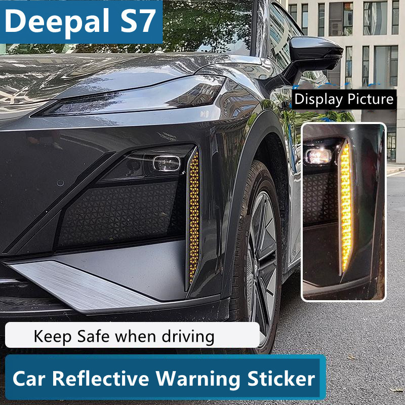 2pcsdeepal S7 S07Car เทปเตือนสะท้อนแสงสติกเกอร์ Night Safety Mark Anti-collision Stripe รถกันชน Reflector สติกเกอร์ Decals &!!