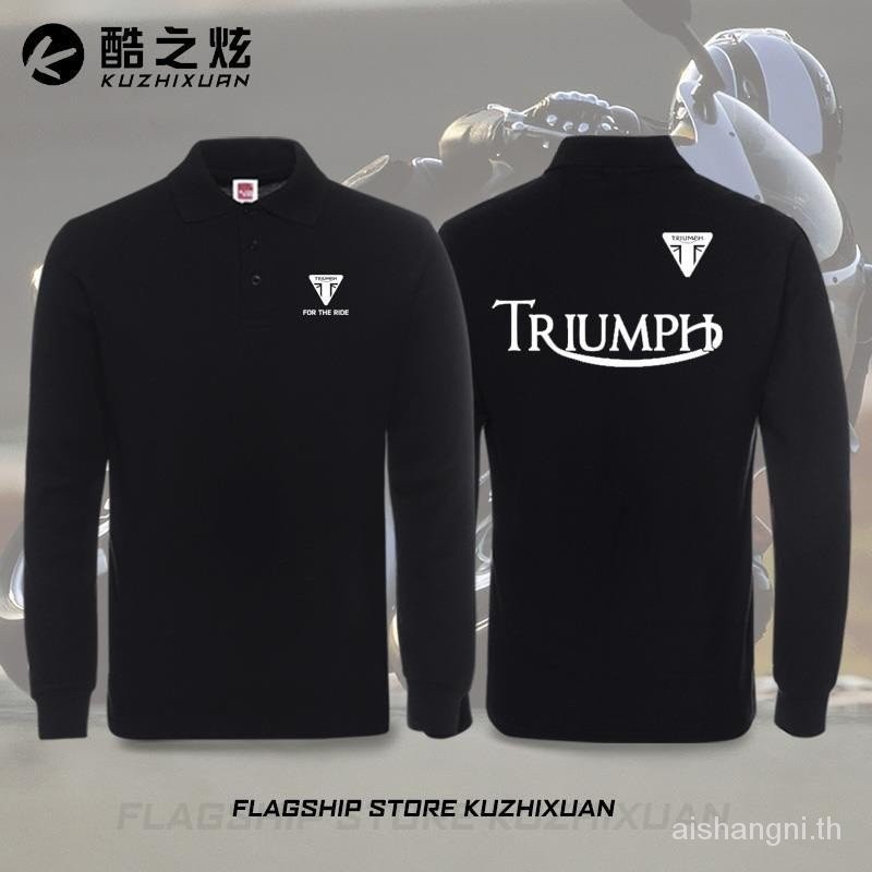Triumph เสื้อโปโลแขนยาว TIGER SPORT 850 900GT 765 TRIDENT 660 STREET TRIPLE R SPEED TRIPLE 1200RS STREET SCRAMBLER 1200 BONNEVILLE T120 T100 BOBBER c