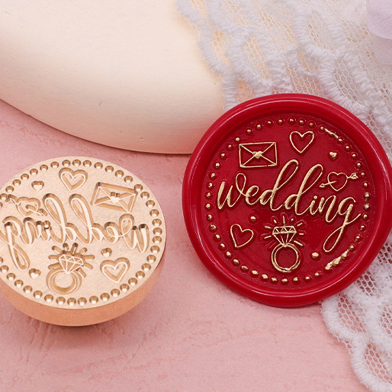 รักโรแมนติกขี้ผึ้งรูปแสตมป์เจ้าสาวเจ้าบ่าวโบราณขี้ผึ้งตราประทับตัดแสตมป์เชิญแต่งงาน - รูปที่ 3