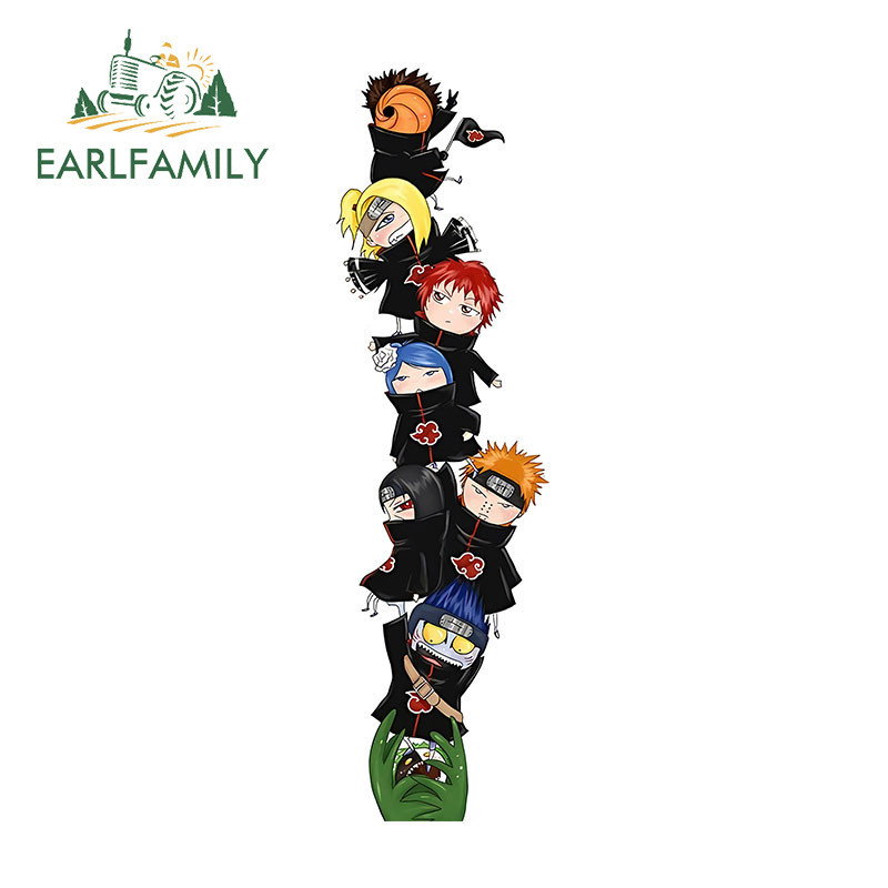 EARLFAMILY 13 ซม.Naruto อะนิเมะน่ารักรถสติกเกอร์กระจกมองหลังกันชนสเก็ตบอร์ด Occlusion Scratch Decals ครีมกันแดดรถจักรยานยนต์ตกแต่ง Graffiti