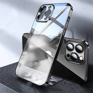 สําหรับrealme 14 13 12 + 5G 12XPro Plus 5G Pro + 5Gเคสโทรศัพท์หรูหราชุบขอบโปร่งใสปลอกซิลิโคนอ่อนนุ่มกันกระแทกล้างปกหลัง