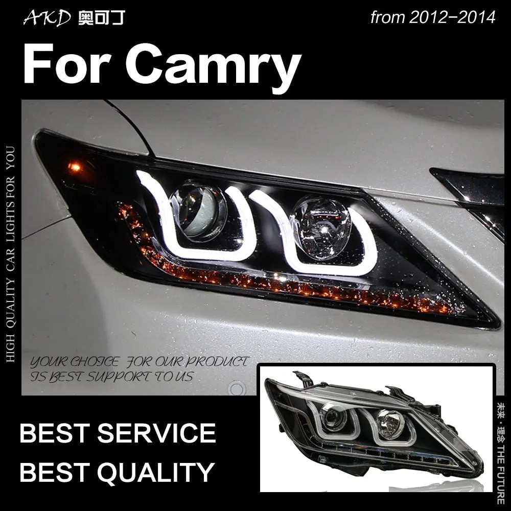 Car Styling for Toyota Camry V50 LED Headlight 2012-2014 Camry LED DRL Hid Head Lamp Angel Eye Bi Xe