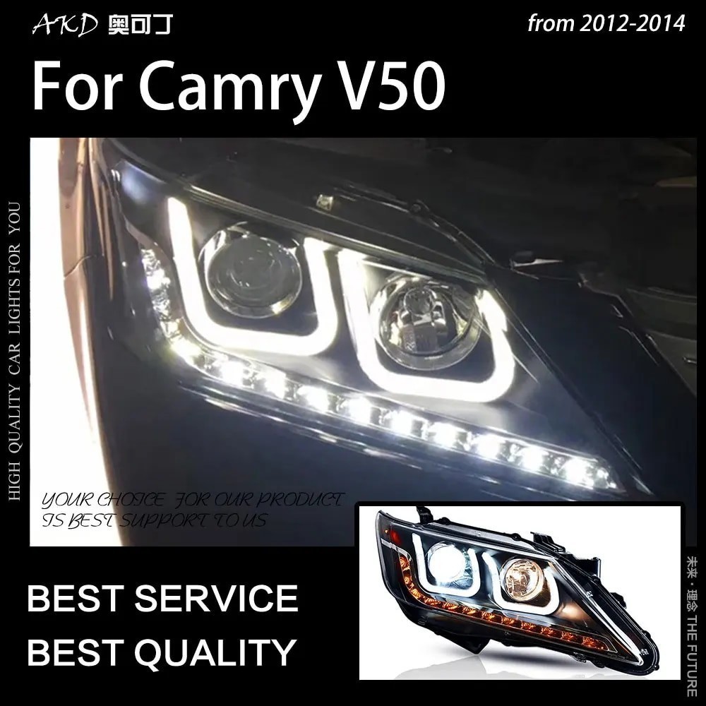 Car Styling for Toyota Camry V50 LED Headlight 2012-2014 Camry LED DRL Hid Head Lamp Angel Eye Bi Xe