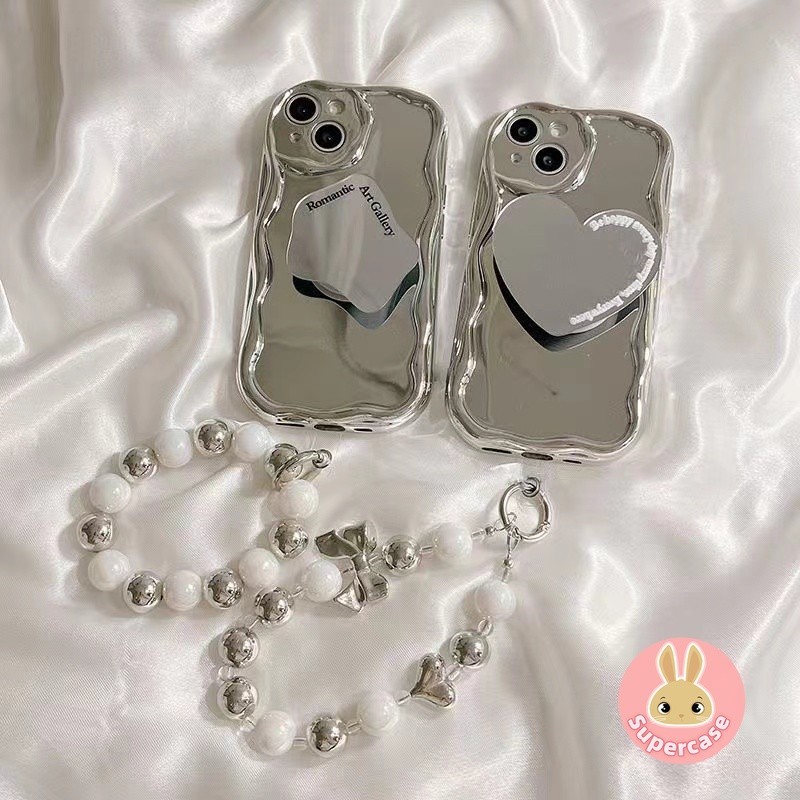 SAMSUNG Electroplated Silver MirrorสําหรับSamsung Galaxy S24 S23 S22 S21 Ultra S24 + S23 + S22 + S21