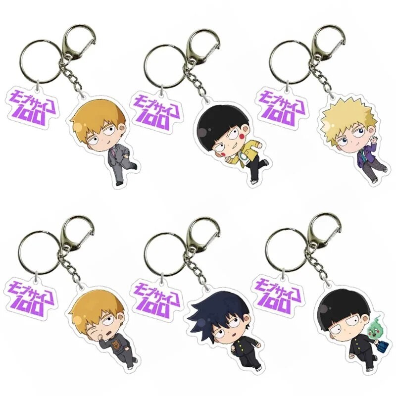 Mob Psycho 100 การ์ตูน Kageyama Shigeo Reigen Arataka Ekubo a08 พวงกุญแจกระเป๋าเป้สะพายหลังอุปกรณ์ตก