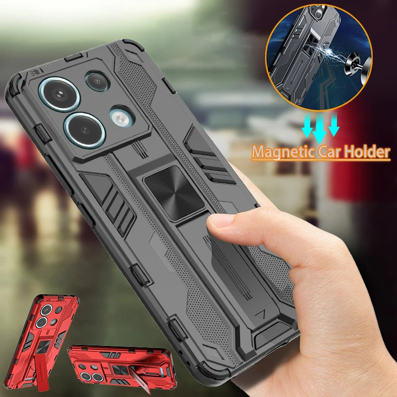 เคสโทรศัพท์มือถือ TPU นิ่ม กันกระแทก ปิดด้านหลัง พร้อมขาตั้งยาง สําหรับ Redmi Note 13 Pro Plus 5G 4G 2024 Note13 13Pro 13Pro+ Note13Pro 13ProPlus