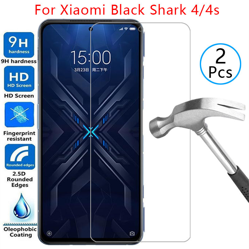 เคสโทรศัพท์มือถือกระจกนิรภัย ลายฉลาม สีดํา สําหรับ xiaomi black shark 4 s 4s pro 4pro s4 4spro xiomi xiami xaomi ksiomi xiao mi