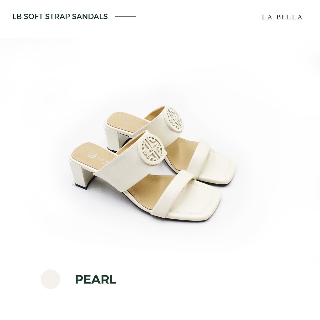 รองเท้าหัวแหลม LA BELLA รุ่น LB SOFT STRAP SANDALS - PEARL