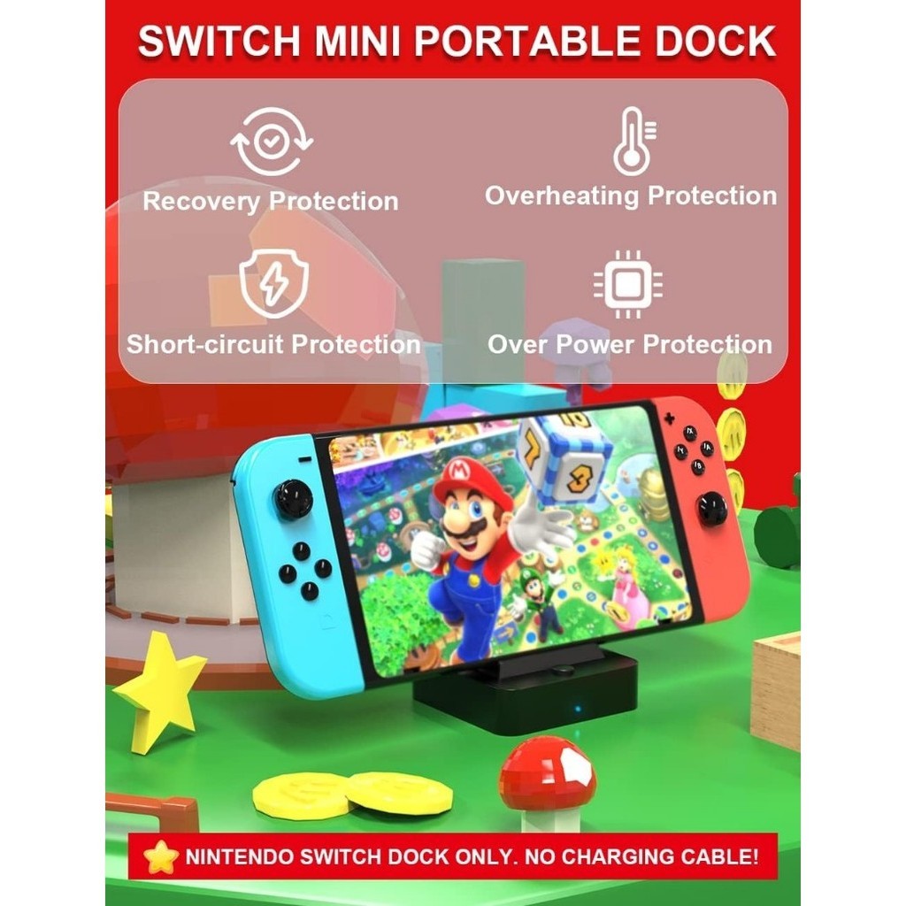 Suprcl 3 in 1 แท่นชาร์จ USB C เข้าได้กับ Nintendo Switch TV Dock OLED USB C เป็น HDMI HD 4K 1080P USB C 15V และ USB 3.0 พอร์ตขาตั้ง