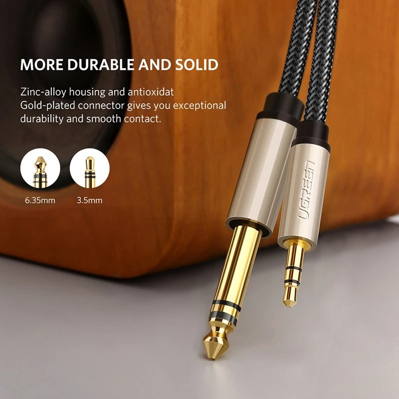 สายเครื่องเสียง Ugreen 3.5 to 6.35 stereo audio cable สาย 3.5 trs to 6.35 trs