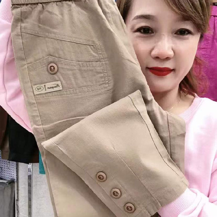 Xiao กางเกงฮาเร็มลําลอง ผ้าฝ้าย และผ้าลินิน ทรงหลวม เข้ากับทุกการแต่งกาย แฟชั่นฤดูใบไม้ผลิ และฤดูร้อน สําหรับผู้หญิง