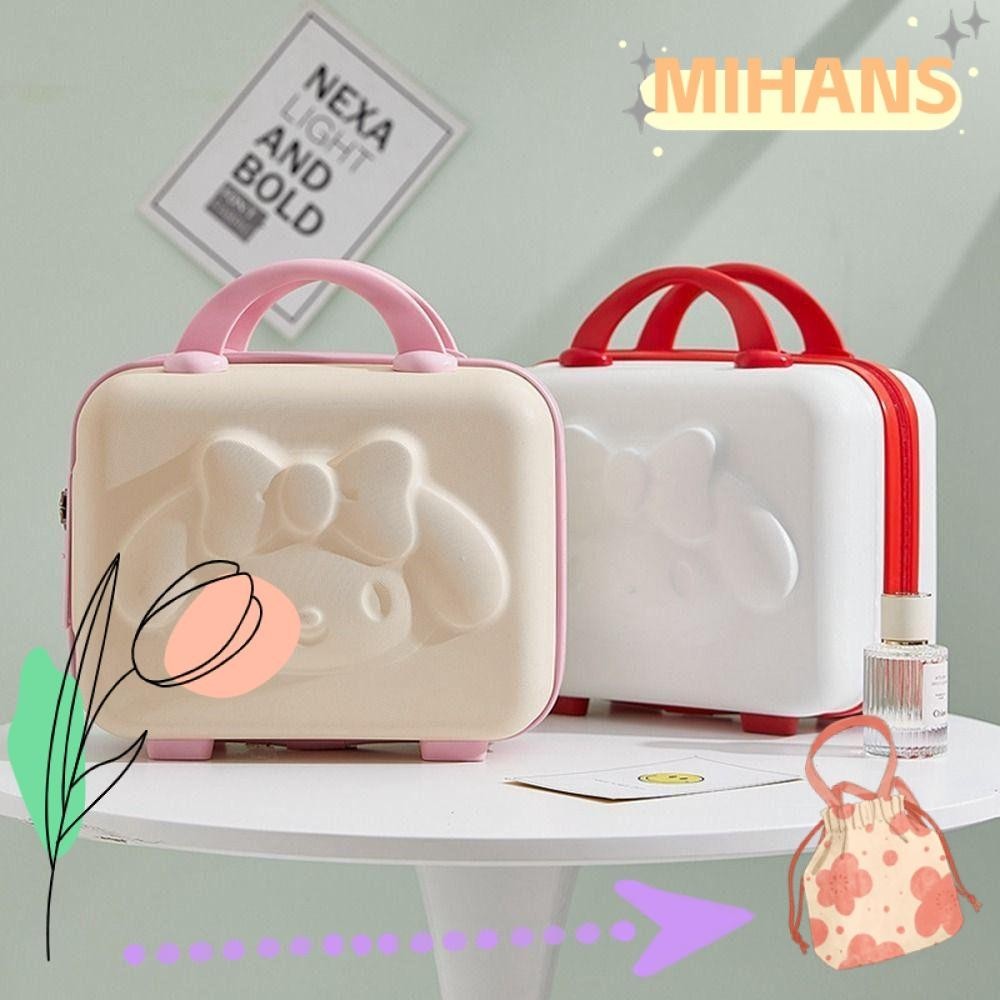 Mih กระเป๋าเดินทางเครื่องสําอาง กันน้ํา ลายการ์ตูนคิตตี้น่ารัก แบบพกพา 14 นิ้ว สําหรับผู้หญิง 1 ชิ้น
