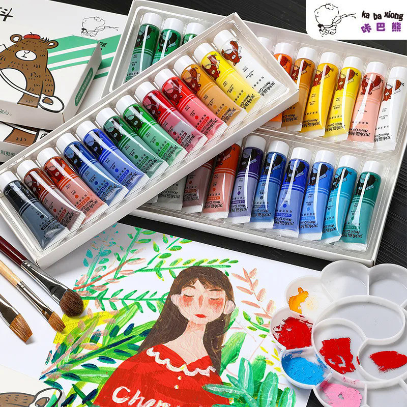 Acrylic Paint Set 12/36 Colors 5/12ml Tube Acrylic Paint Color Paint Rich Pigment for Kids Adults Ca
